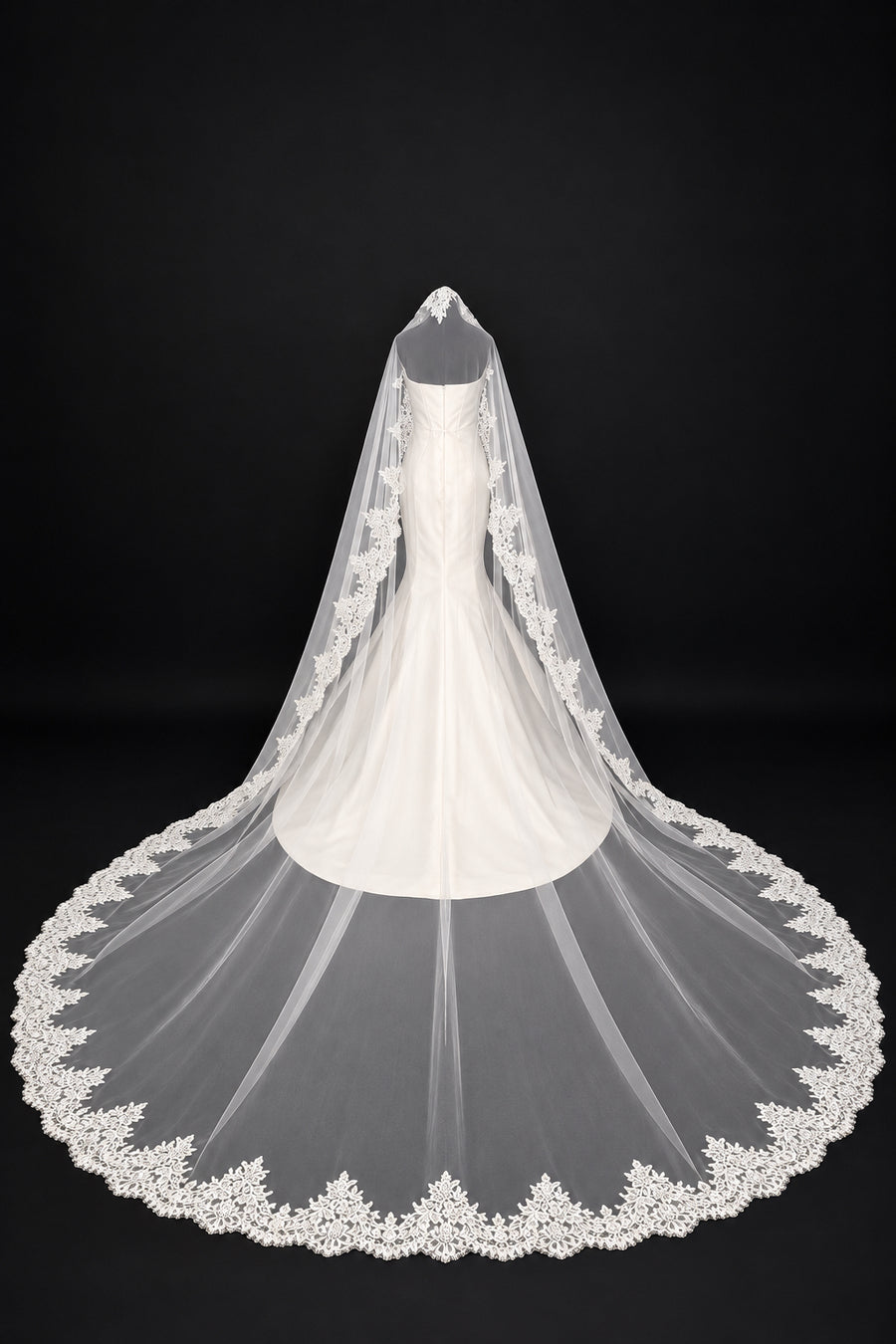 White Cathedral Mantilla Veil with Sequins