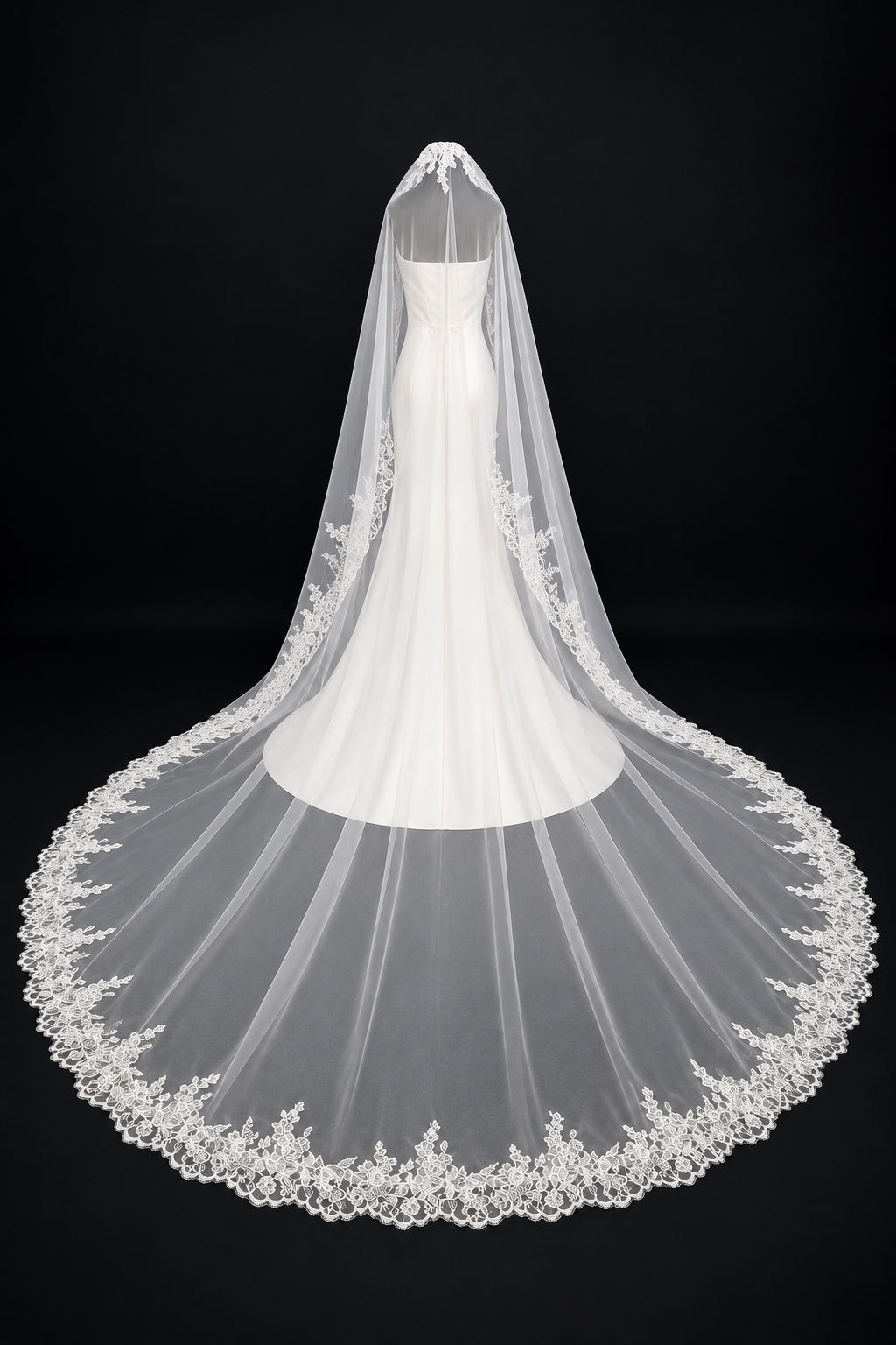 Cathedral Mantilla Veil, Soft Lace — photograph 1 of 5