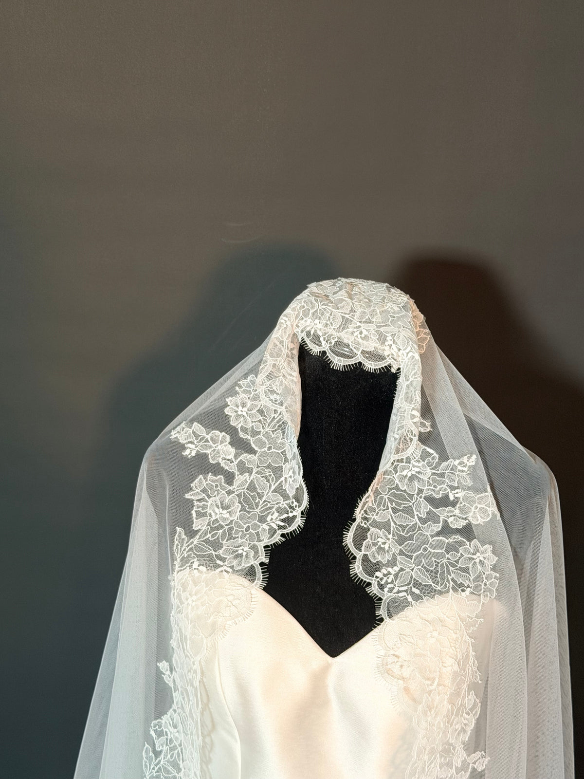 Cathedral Mantilla Veil, Soft Lace — photograph 5 of 5