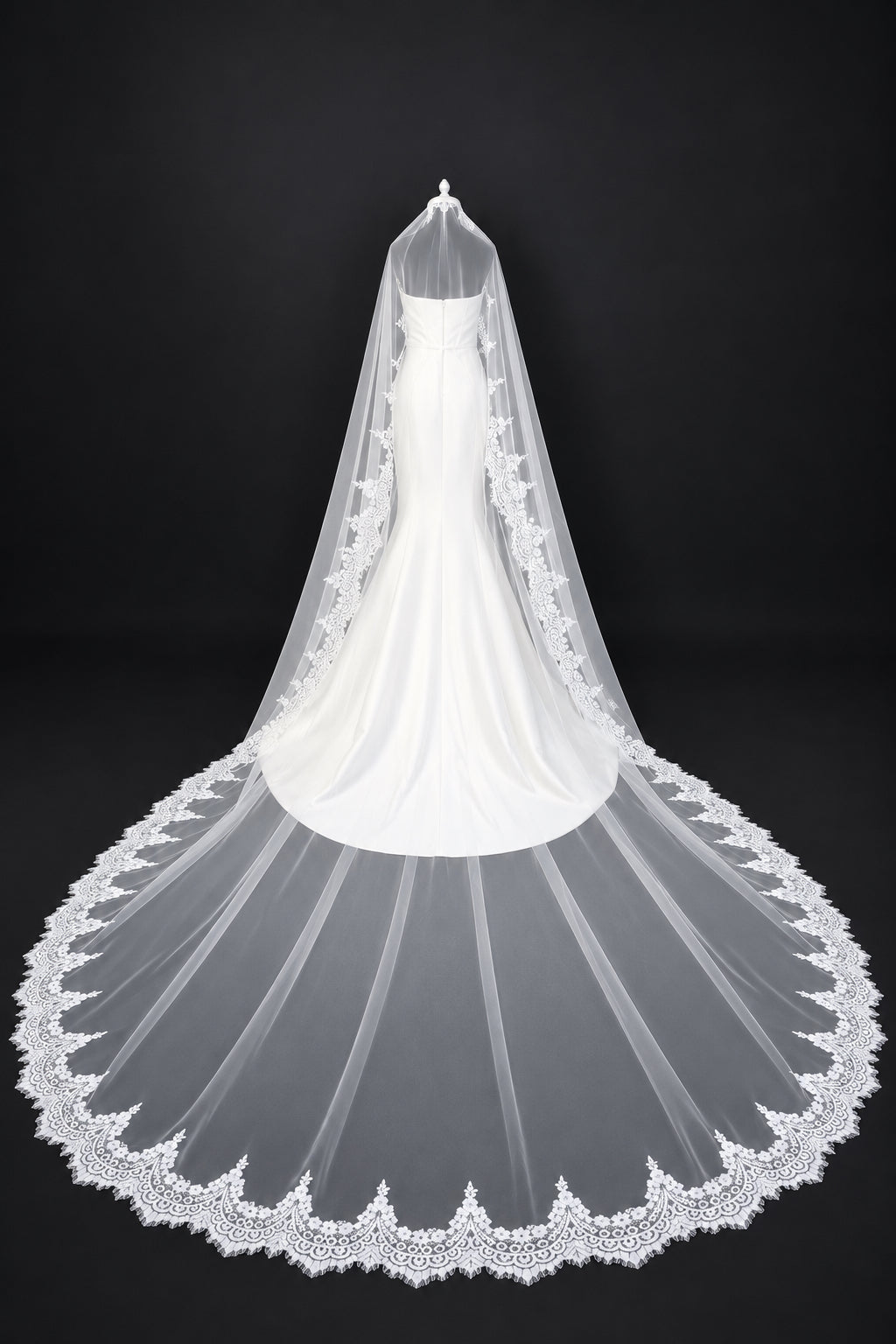 Cathedral Mantilla Veil, Soft Lace — photograph 1 of 6