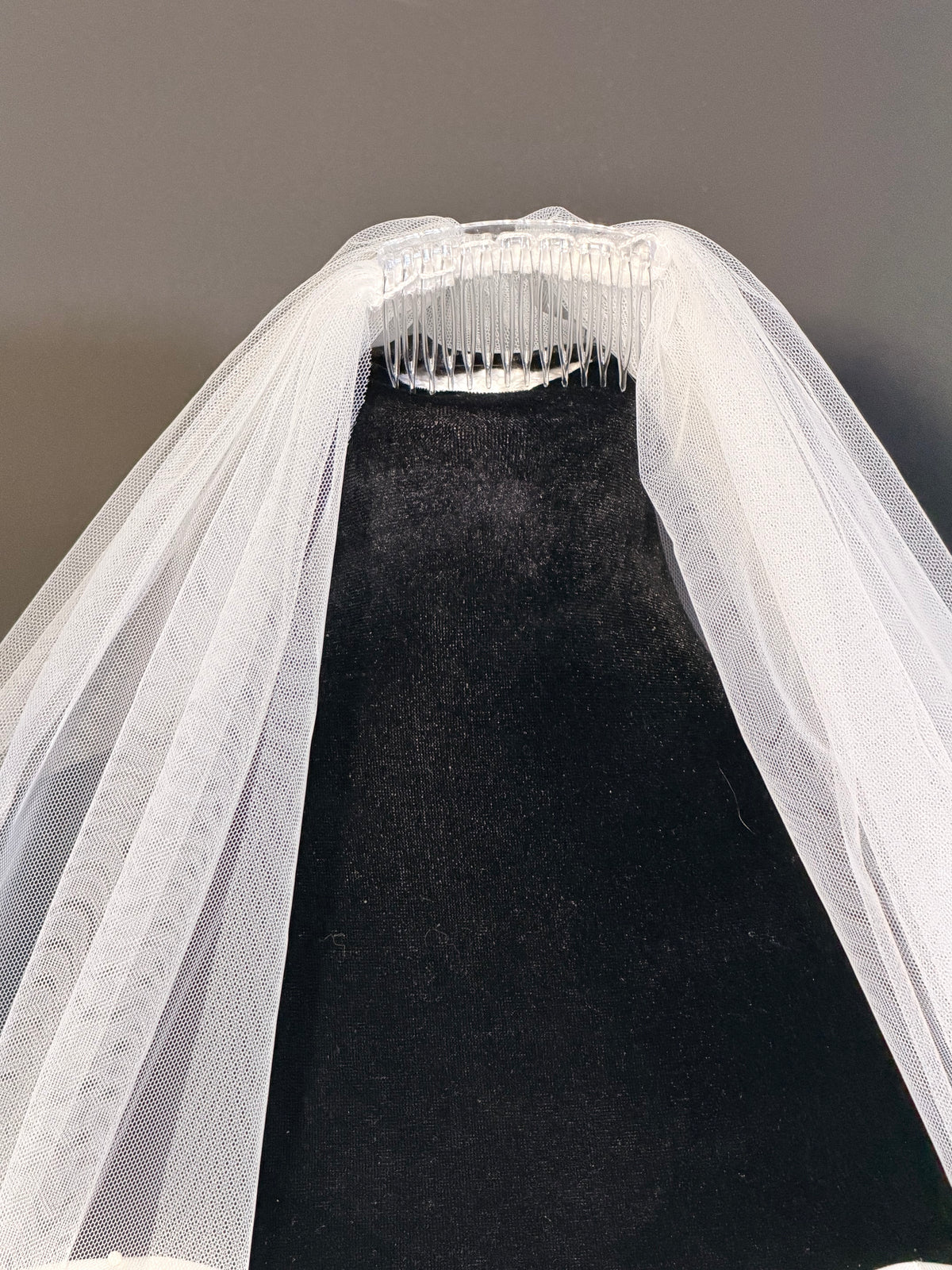 Cathedral Veil with Floral Embroidered Lace — photograph 3 of 3