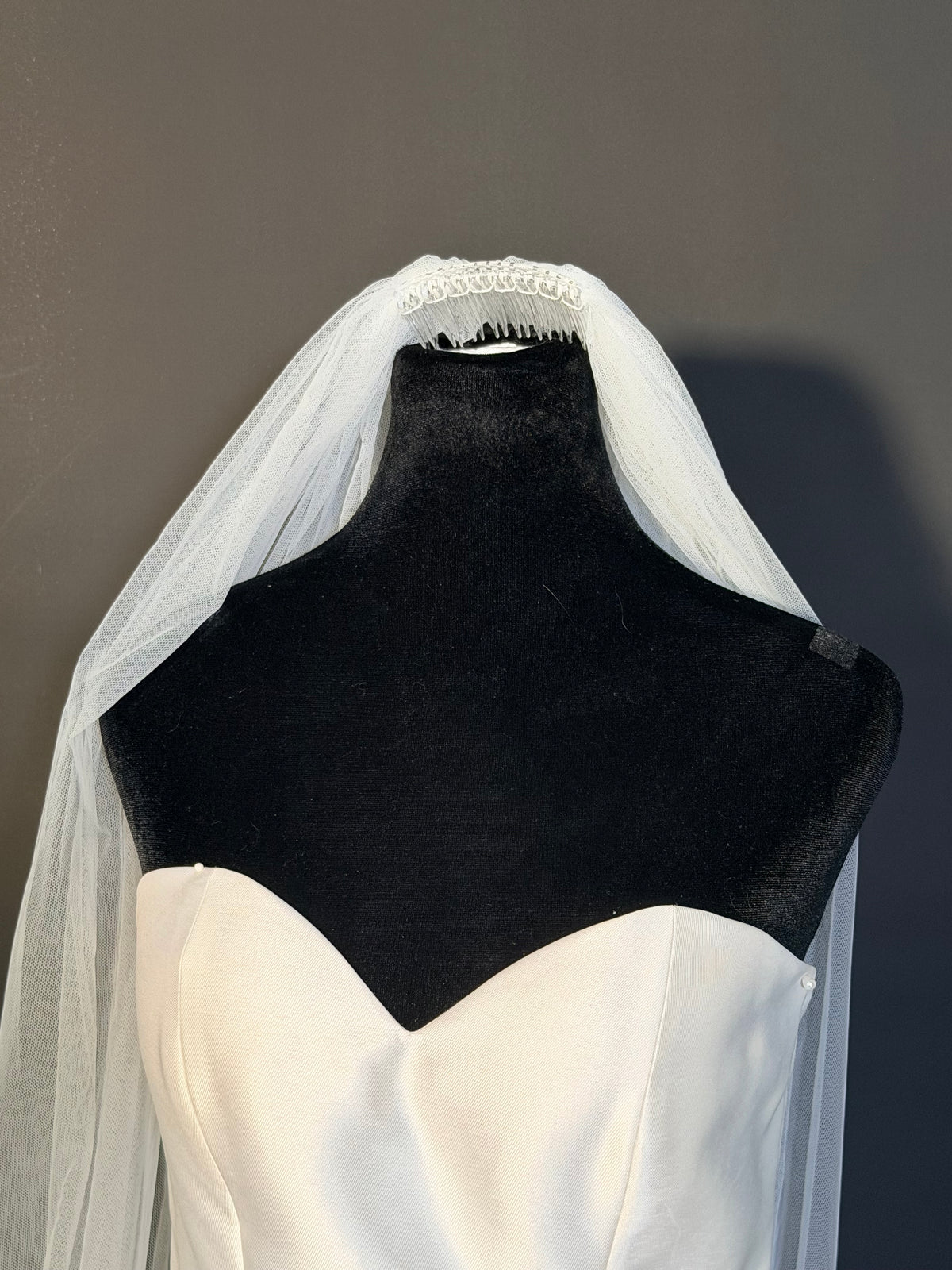 Cathedral Veil with Embroidered Lace, Pearls &amp; Sequins — photograph 4 of 4