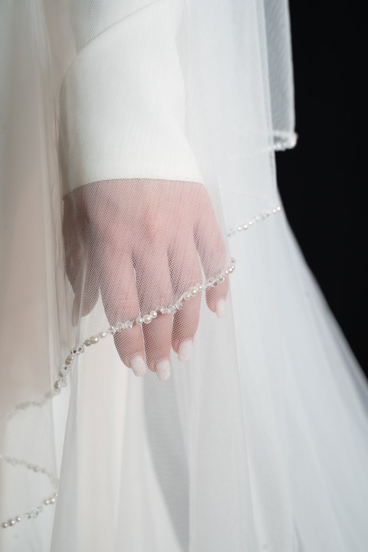 Blusher Veil with Crystal & Pearl — photograph 6 of 6