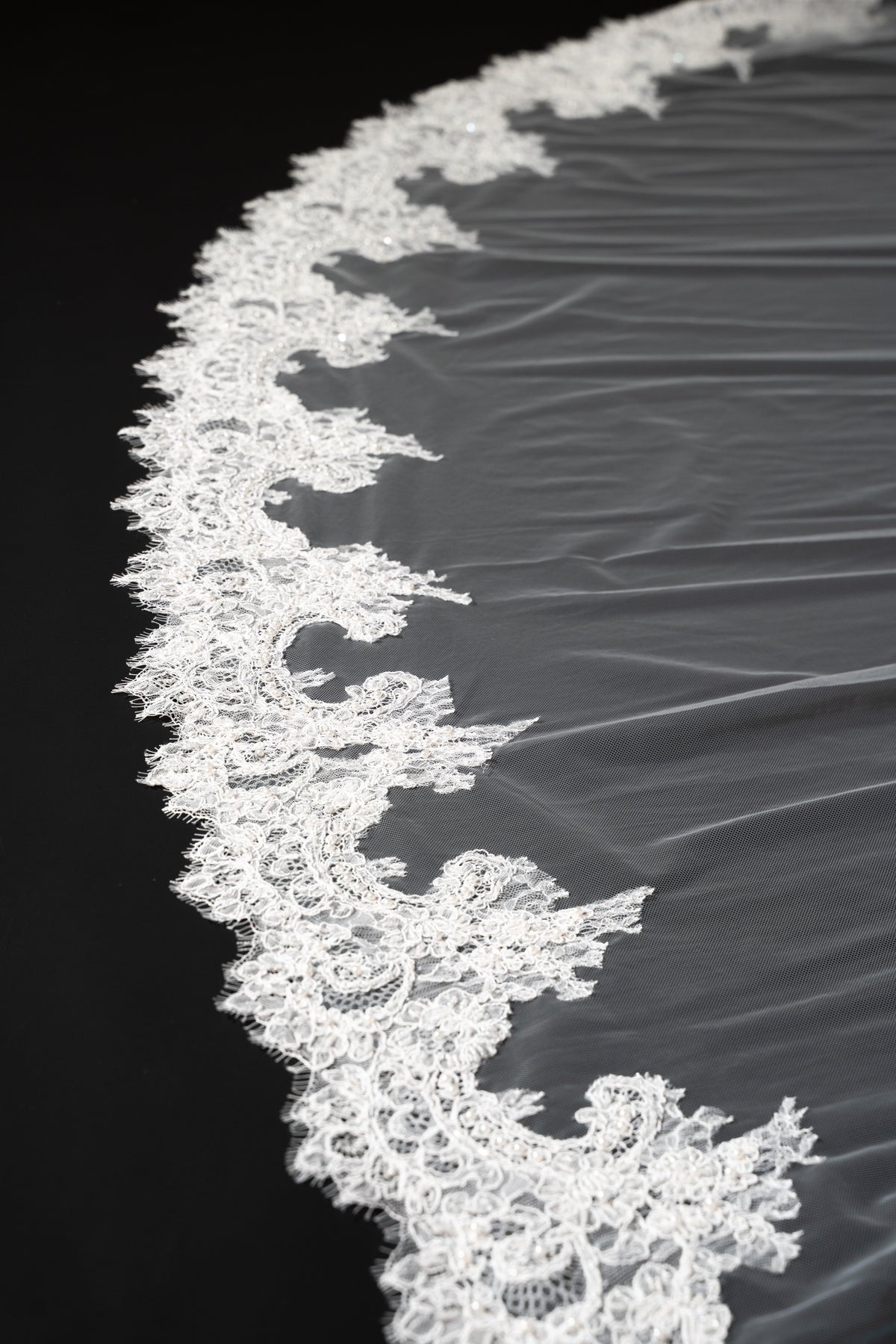 Lianna Lace Cathedral Veil with Blusher — photograph 6 of 9