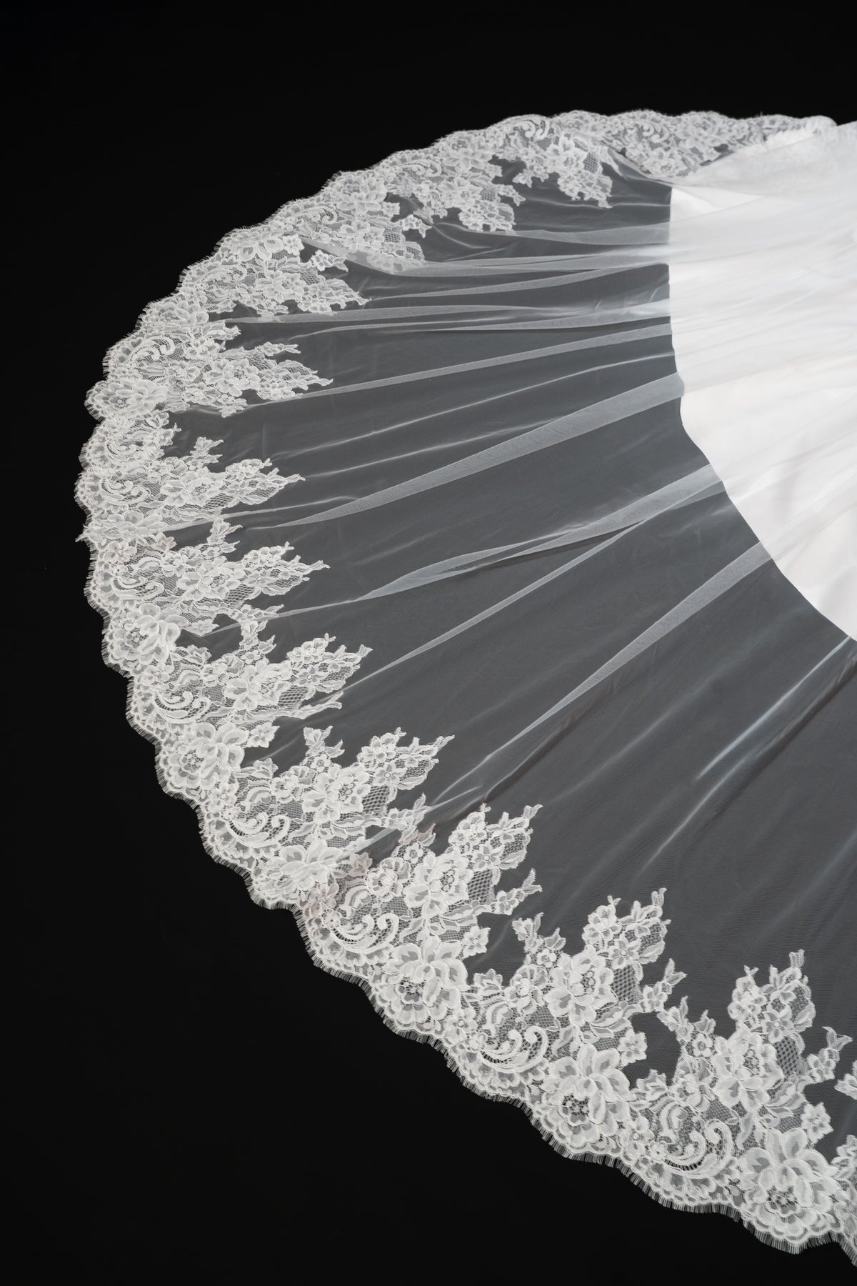 Lace Cathedral Veil with Blusher — photograph 7 of 7