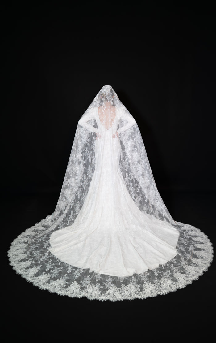 Dramatic French Lace Cathedral Veil